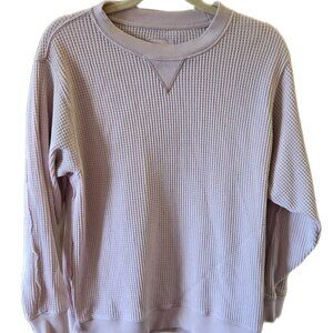 Aerie Tan Waffle Knit Pullover Top Size Extra Small